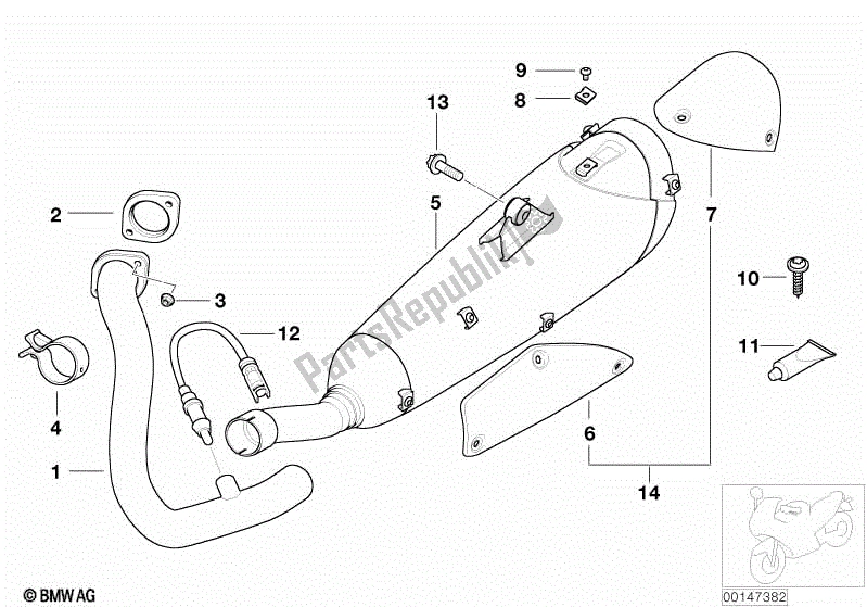 Todas las partes para Partes Del Sistema De Escape Con Soportes de BMW F 650 CS K 14 2004 - 2005