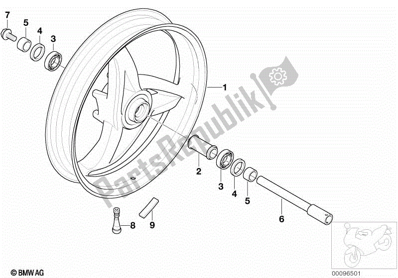 Todas las partes para Rueda Delantera de BMW F 650 CS K 14 2004 - 2005