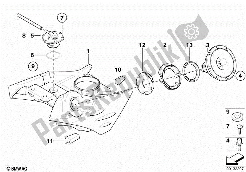 Todas las partes para Tanque De Combustible / Piezas De Montaje de BMW F 650 CS K 14 2004 - 2005