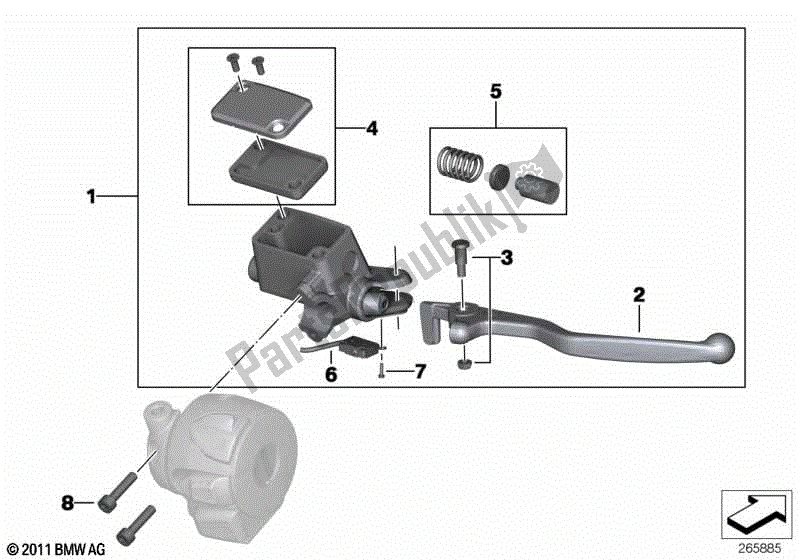 Todas las partes para Palanca De Freno De Mano de BMW F 650 CS K 14 2004 - 2005