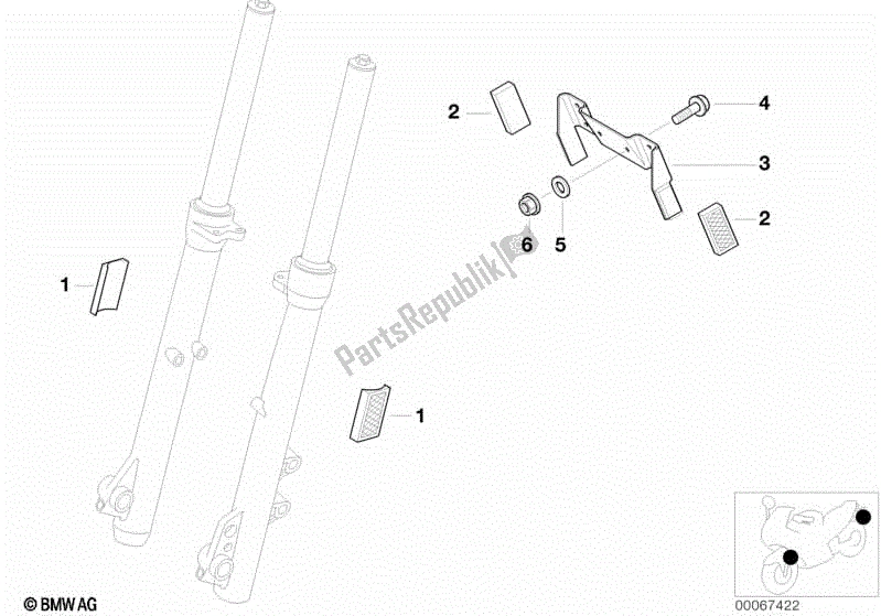 Todas las partes para Soporte De Matrícula Nosotros / Reflectores de BMW F 650 CS K 14 2004 - 2005