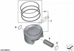 pistón con anillos y pasador de muñeca