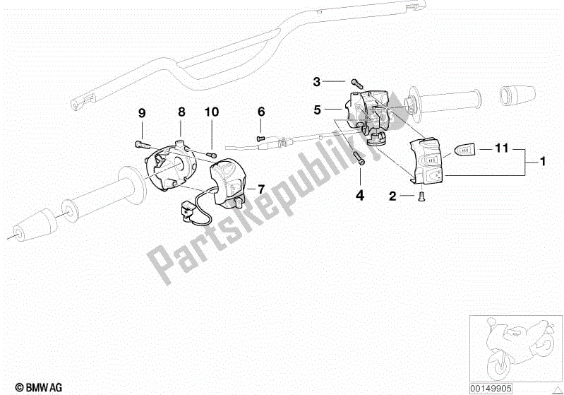 Todas las partes para Interruptor Combinado En El Manillar de BMW F 650 GS R 13 1999 - 2003