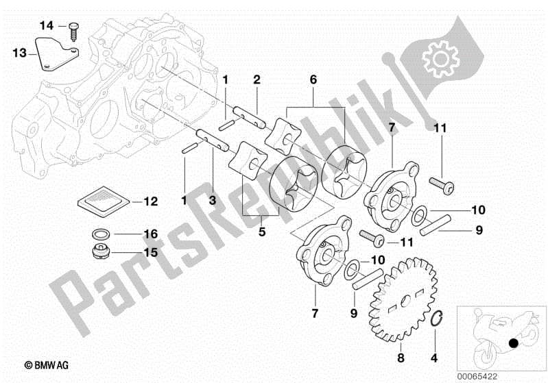 Todas las partes para Piezas Individuales Para Bomba De Aceite de BMW F 650 GS R 13 1999 - 2003