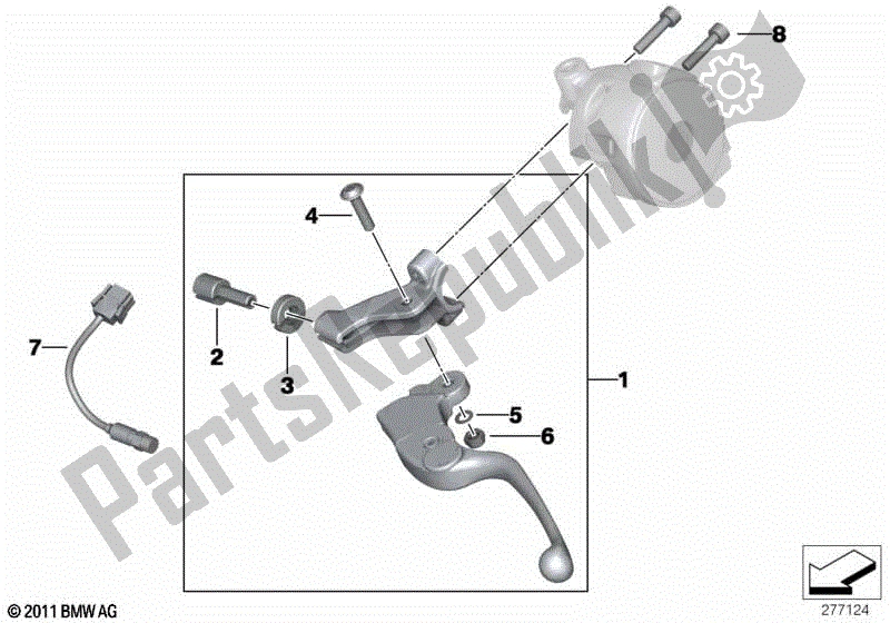 Alle onderdelen voor de Koppelingsbediening van de BMW F 650 GS R 13 2004 - 2007