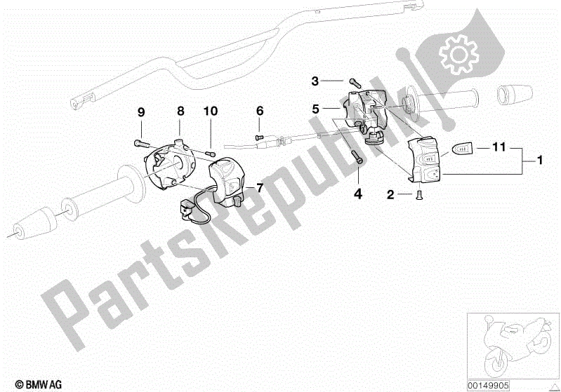 Todas las partes para Interruptor Combinado En El Manillar de BMW F 650 GS R 13 2004 - 2007