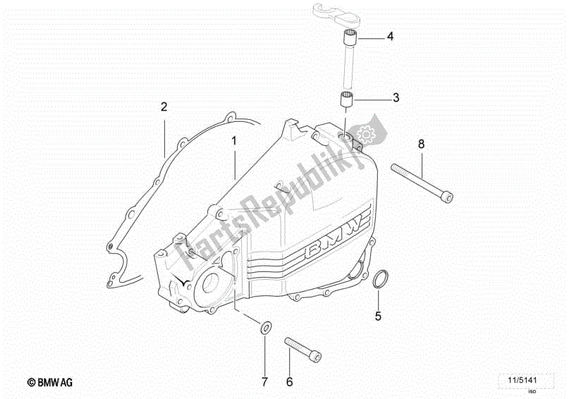 All parts for the Engine Housing Cover, Left of the BMW F 650 GS R 13 2004 - 2007