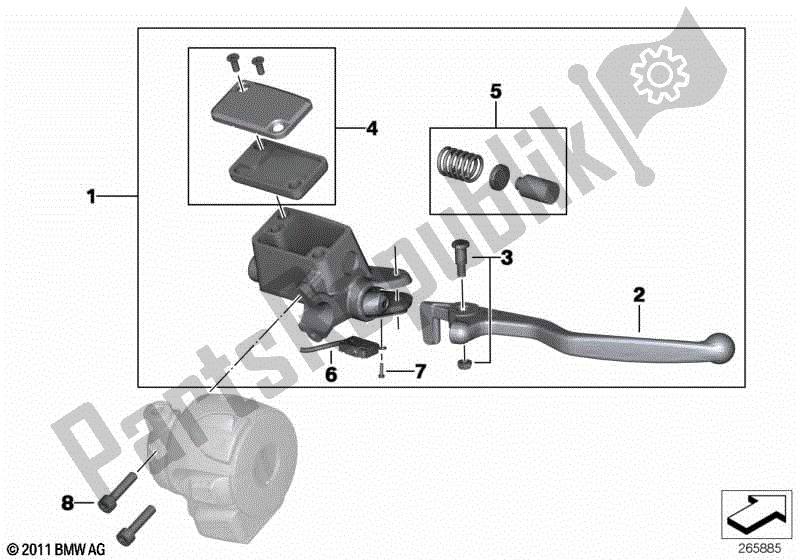 Todas las partes para Palanca De Freno De Mano de BMW F 650 GS R 13 2004 - 2007