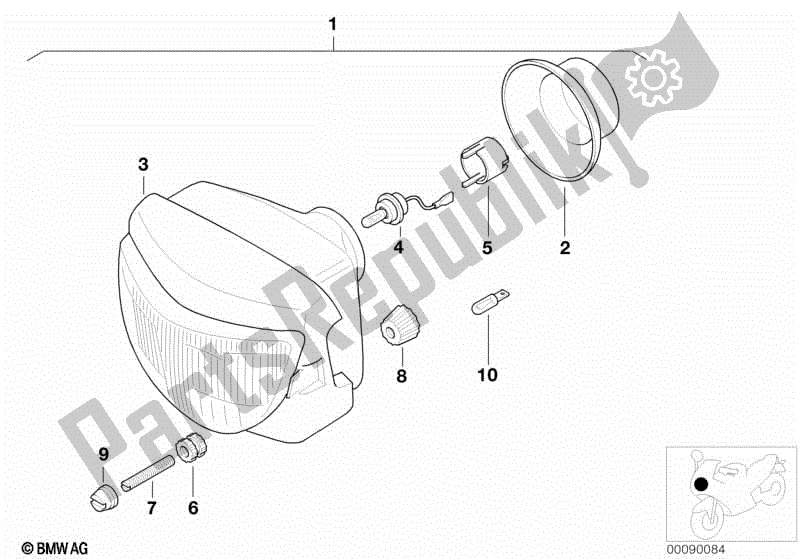 Todas las partes para Faro de BMW F 650 GS R 13 2004 - 2007