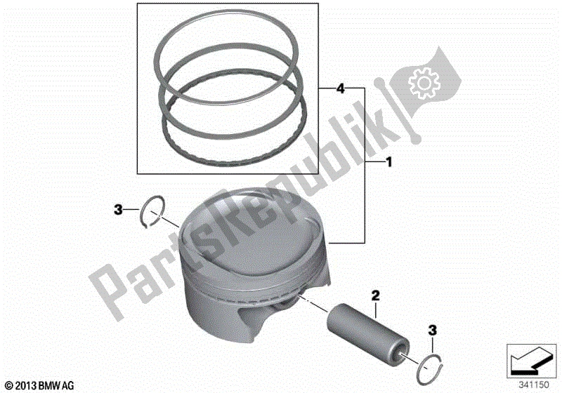 Todas las partes para Pistón Con Anillos Y Pasador De Muñeca de BMW F 650 GS R 13 2004 - 2007