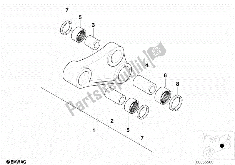 Todas las partes para Componentes Del Varillaje Del Brazo Oscilante Trasero de BMW F 650 GS R 13 2004 - 2007