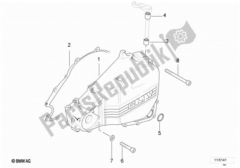 Tutte le parti per il Coperchio Dell'alloggiamento Del Motore, Sinistro del BMW F 650 GS Dakar R 13 2000 - 2003