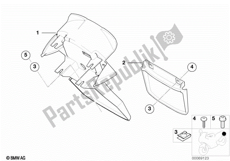 Todas las partes para Portamatrículas De Extensión de BMW F 650 GS Dakar R 13 2000 - 2003