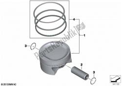 pistón con anillos y pasador de muñeca