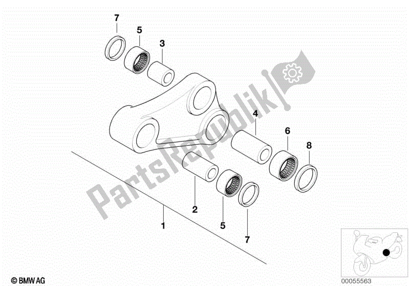 Todas las partes para Componentes Del Varillaje Del Brazo Oscilante Trasero de BMW F 650 GS Dakar R 13 2000 - 2003