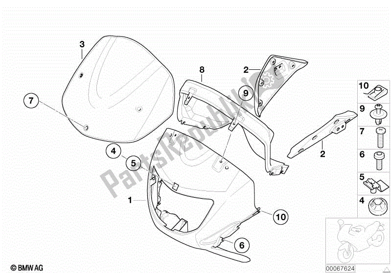 Todas las partes para Parte Superior Del Panel De Moldura de BMW F 650 GS Dakar R 13 2000 - 2003