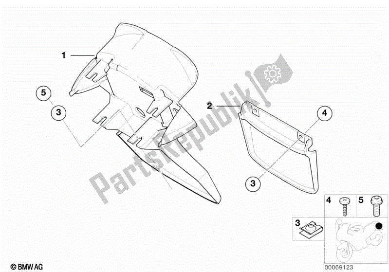 Todas las partes para Portamatrículas De Extensión de BMW F 650 GS Dakar R 13 2004 - 2007