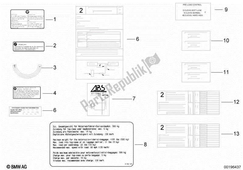 Todas las partes para Etiqueta de BMW F 650 GS Dakar R 13 2004 - 2007