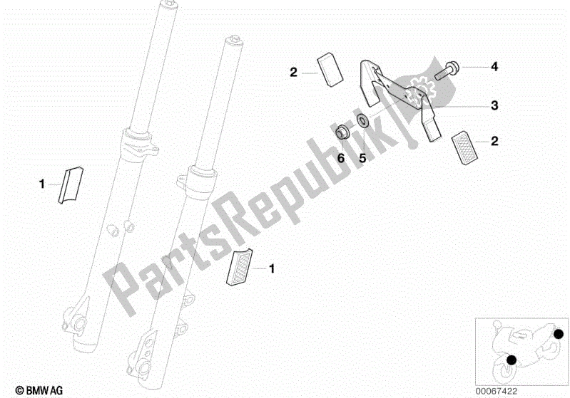 Todas las partes para Soporte De Matrícula Nosotros / Reflectores de BMW F 650 GS Dakar R 13 2004 - 2007