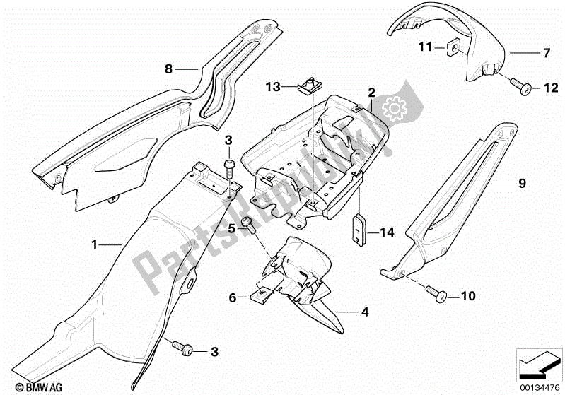 Todas las partes para Cubierta De Rueda, Trasera, Marco De Matrícula de BMW F 650 GS Dakar R 13 2004 - 2007