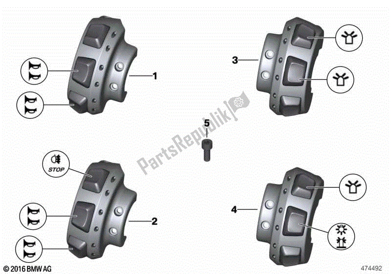 Todas las partes para Interruptor Auxiliar, Vehículo Especial de BMW F 650 GS Twin K 72 2008 - 2012