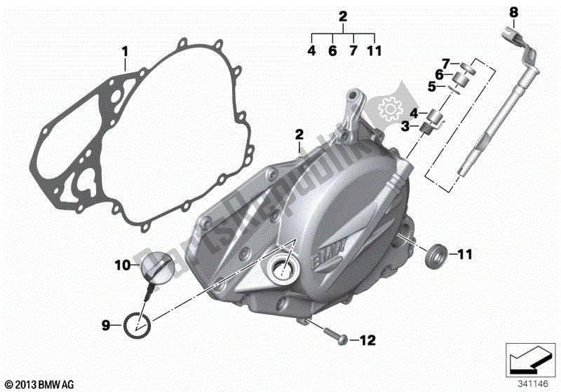 Toutes les pièces pour le Couvercle Du Carter Du Moteur, Gauche du BMW F 650 GS Twin K 72 2008 - 2012