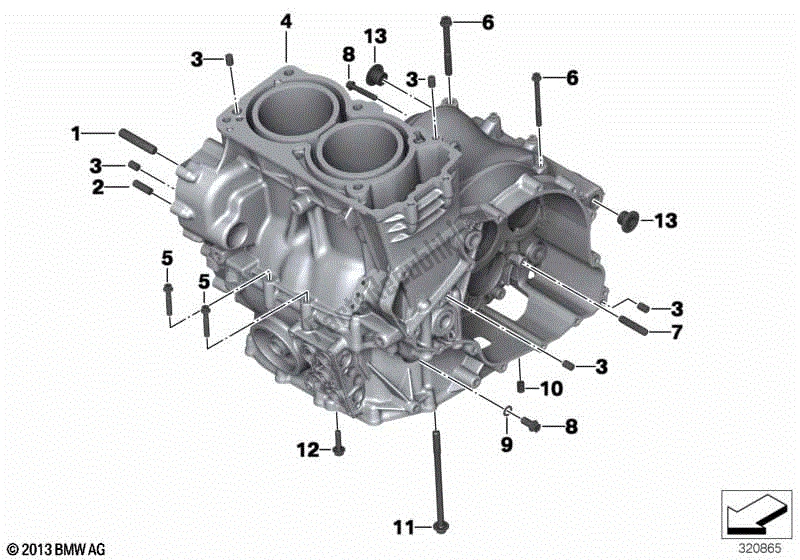 Todas las partes para Piezas De Montaje De La Carcasa Del Motor de BMW F 650 GS Twin K 72 2008 - 2012