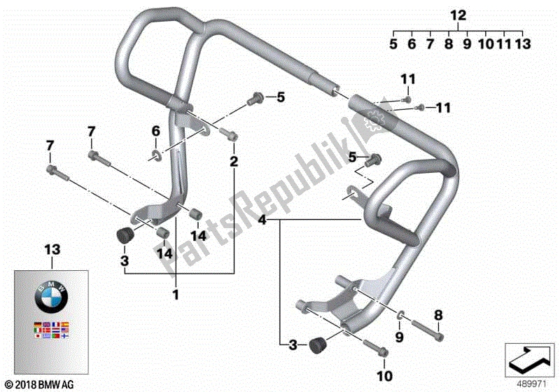 Todas las partes para Barra De Protección Del Motor de BMW F 650 GS Twin K 72 2008 - 2012