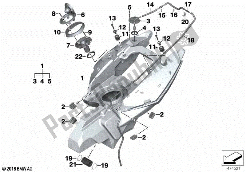 Toutes les pièces pour le Réservoir De Carburant / Pièces De Montage du BMW F 650 GS Twin K 72 2008 - 2012