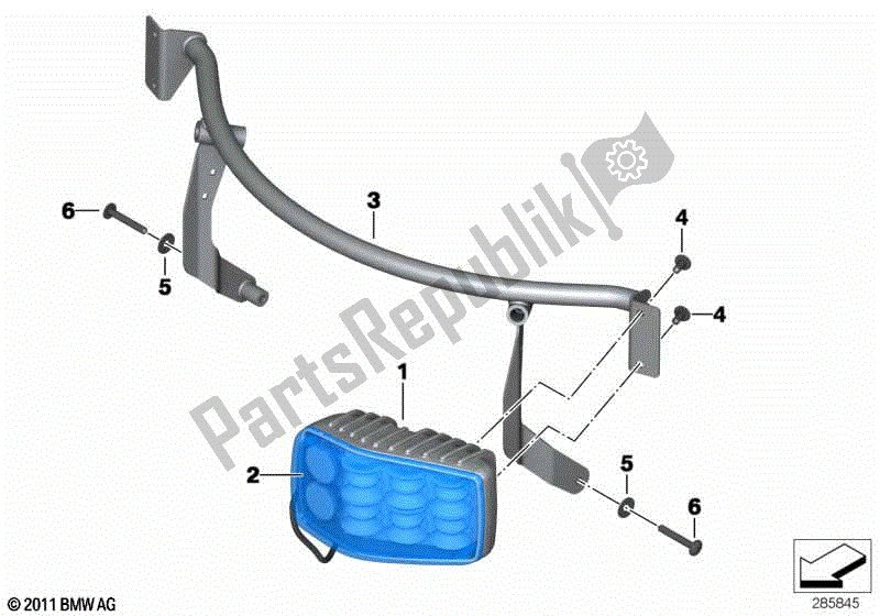 Toutes les pièces pour le Lampe Stroboscopique Linéaire à Led, Bleue du BMW F 650 GS Twin K 72 2008 - 2012