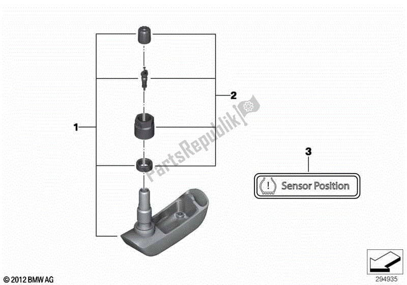 Alle onderdelen voor de Rdc Sensor Voor Achterwiel van de BMW F 650 GS Twin K 72 2008 - 2012