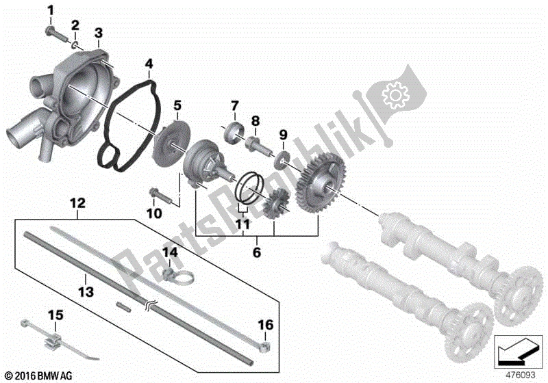 Toutes les pièces pour le Pompe à Eau du BMW F 650 GS Twin K 72 2008 - 2012