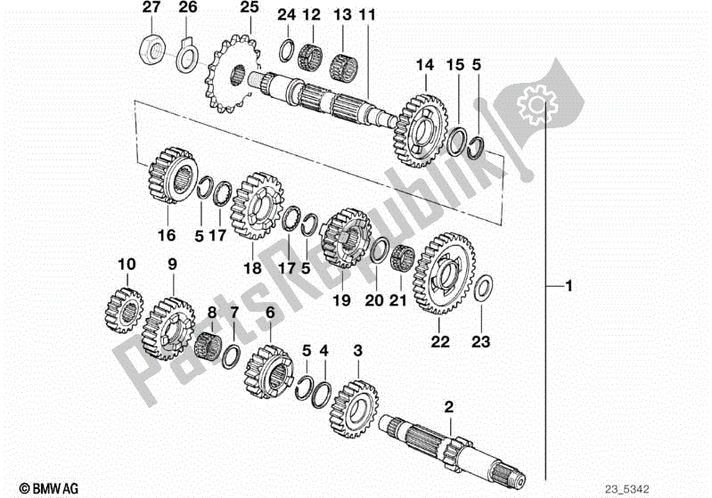 Todas las partes para Piezas Del Juego De Ruedas De Engranaje De Transmisión De 5 Velocidades de BMW F 650 ST  E 169 1996 - 2000