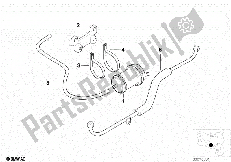 Todas las partes para Filtro De Carbón Activado / Piezas De Montaje de BMW F 650 ST  E 169 1996 - 2000