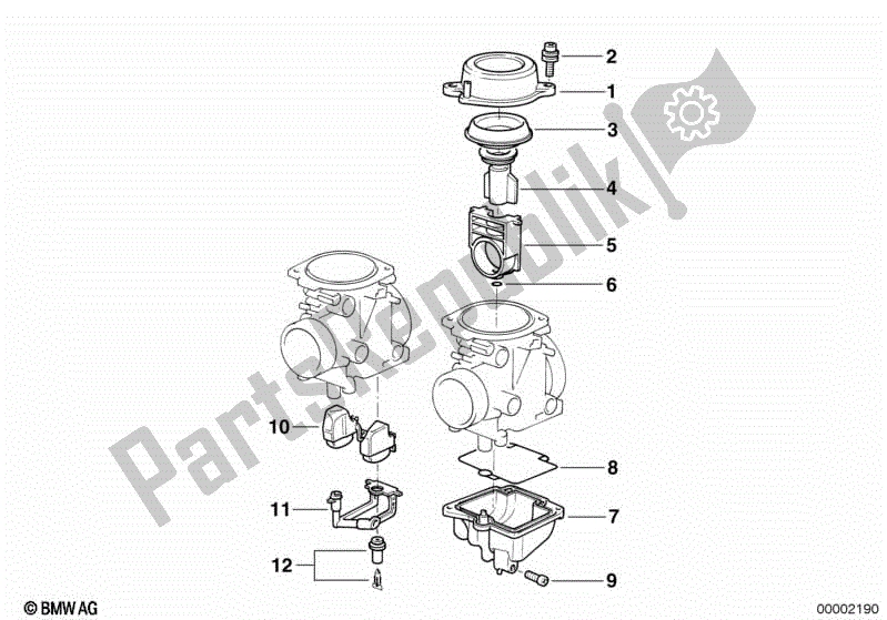 Todas las partes para Tapa Del Carburador / Pistón / Flotador de BMW F 650 ST  E 169 1996 - 2000