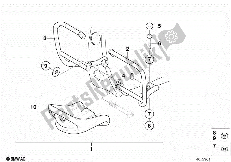 Todas las partes para Juego De Barras De Protección Del Motor de BMW F 650 ST  E 169 1996 - 2000