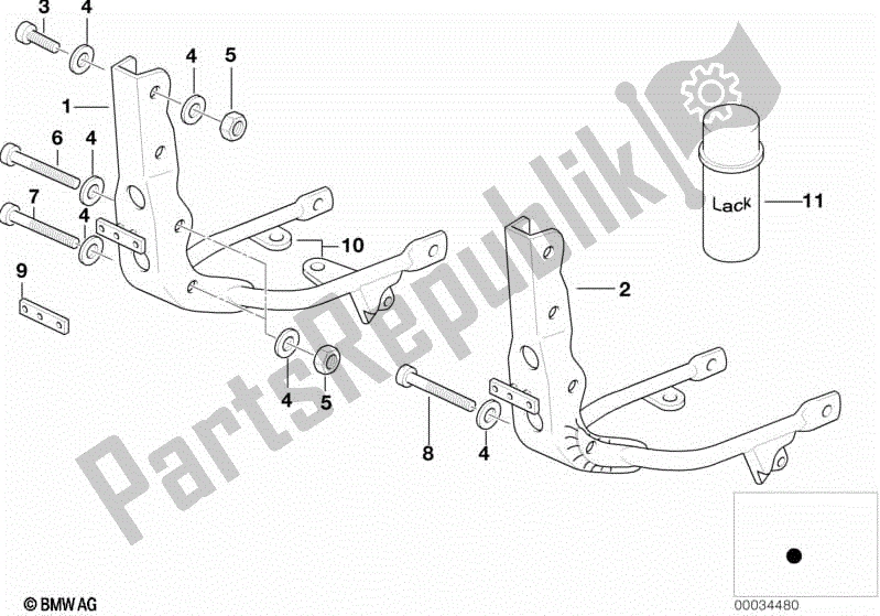 Todas las partes para Marco Parte Inferior de BMW F 650 ST  E 169 1996 - 2000