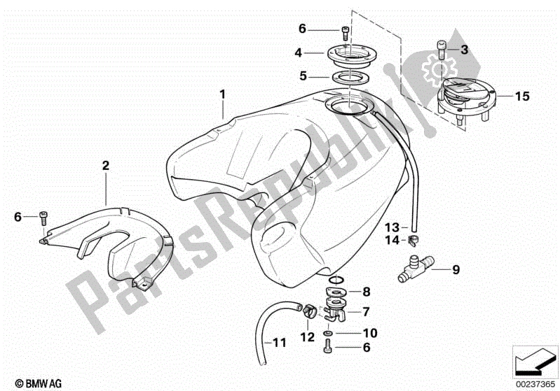 Todas las partes para Piezas De Montaje Del Tanque De Combustible de BMW F 650 ST  E 169 1996 - 2000