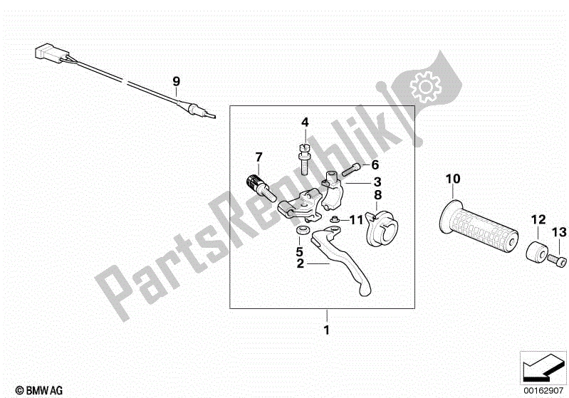 Todas las partes para Manejar La Unidad Izquierda de BMW F 650 ST  E 169 1996 - 2000