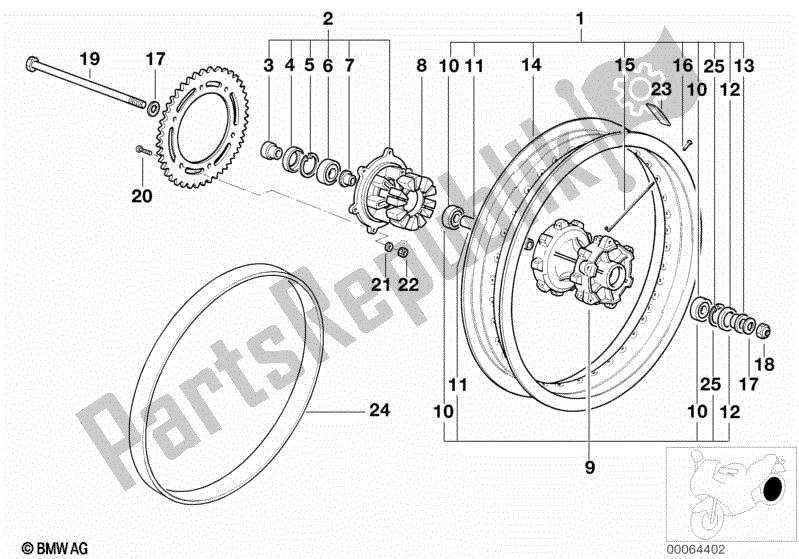 Todas las partes para Rueda Trasera de BMW F 650 ST  E 169 1996 - 2000