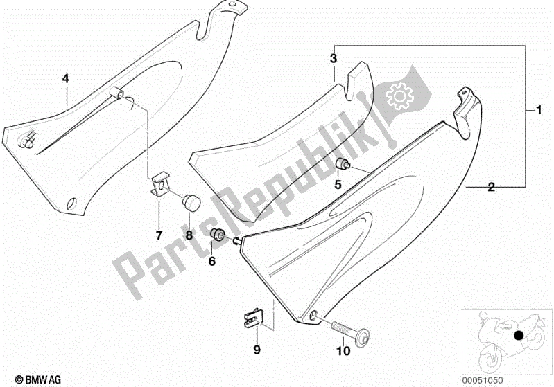 Todas las partes para Cubierta Lateral de BMW F 650 ST  E 169 1996 - 2000