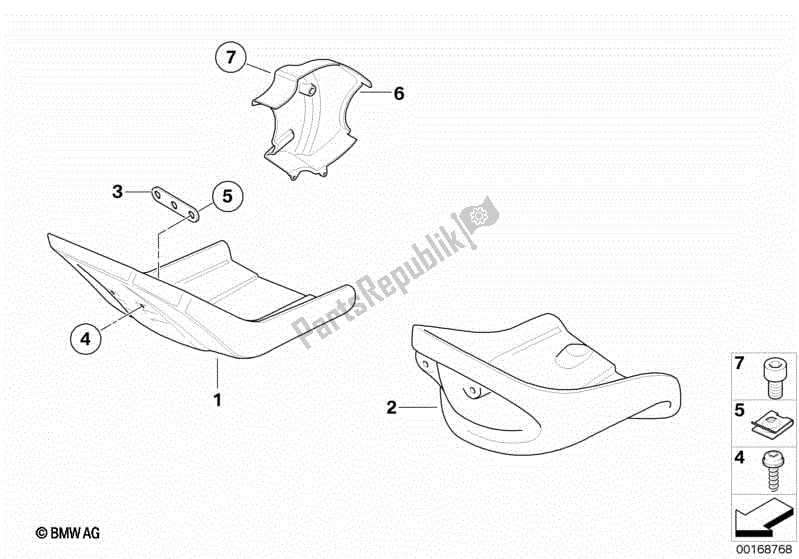 Todas las partes para Protección De Bajos / Cubierta De Cadena de BMW F 650 ST  E 169 1996 - 2000