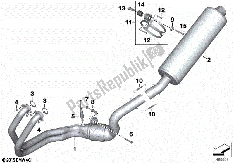 Todas las partes para Partes Del Sistema De Escape Con Soportes de BMW F 700 GS K 70 2012 - 2016