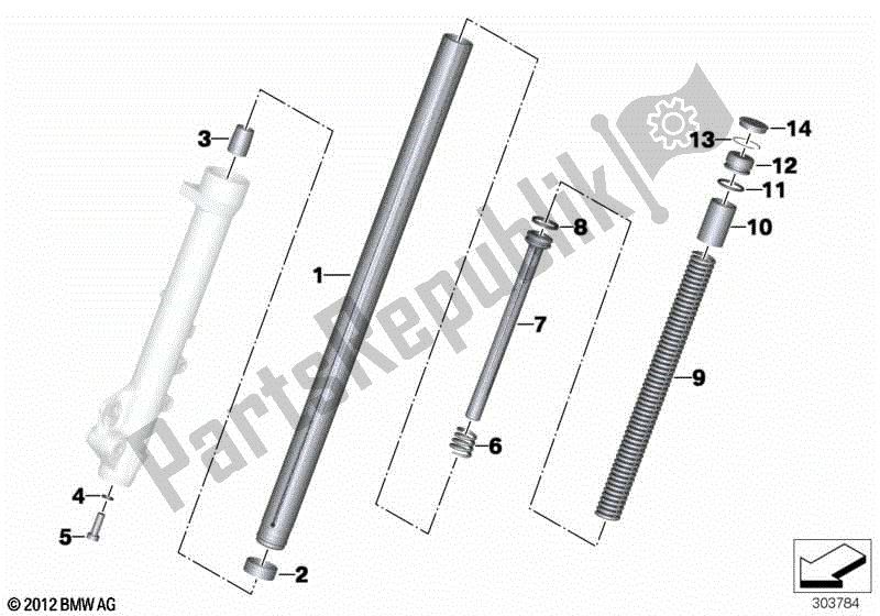 Todas las partes para Tubo De Horquilla / Amortiguador / Resorte de BMW F 700 GS K 70 2012 - 2016