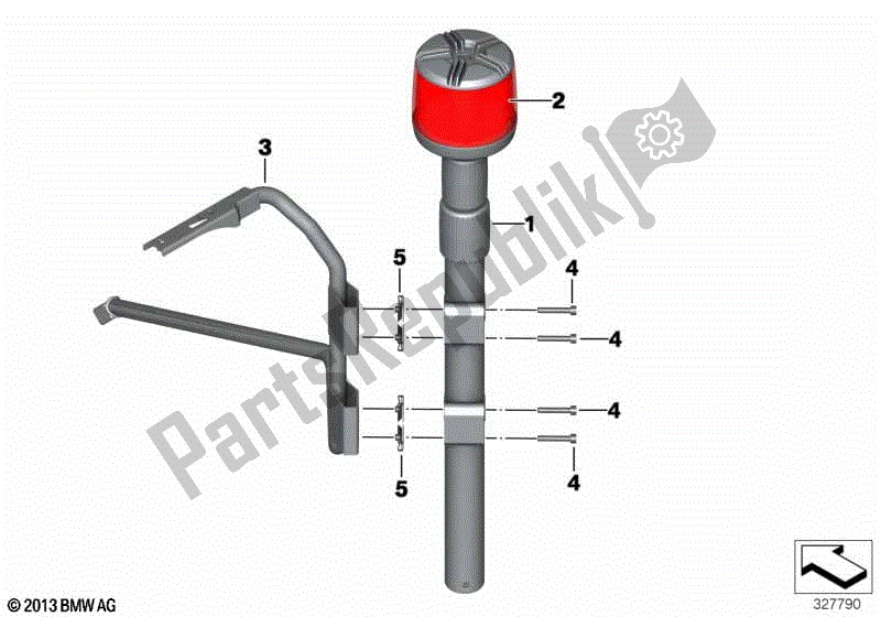 Todas las partes para Led 360? Lámpara Estroboscópica, Roja de BMW F 700 GS K 70 2012 - 2016