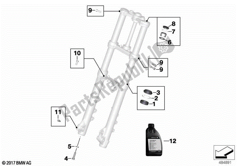 Todas las partes para Servicio De Horquillas Telescópicas de BMW F 700 GS K 70 2012 - 2016