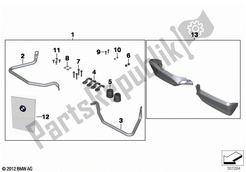 Todas las partes para Juego De Protectores De Manos de BMW F 700 GS K 70 2012 - 2016