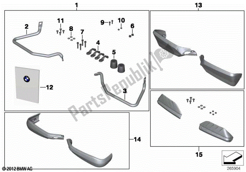 Todas las partes para Juego De Protectores De Manos de BMW F 700 GS K 70 2012 - 2016