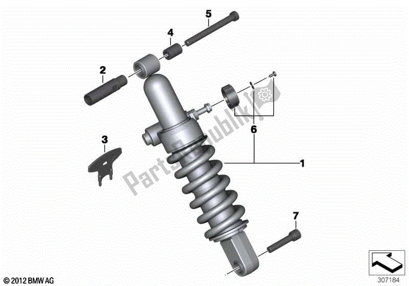 Todas las partes para Puntal De Resorte, Trasero de BMW F 700 GS K 70 2012 - 2016