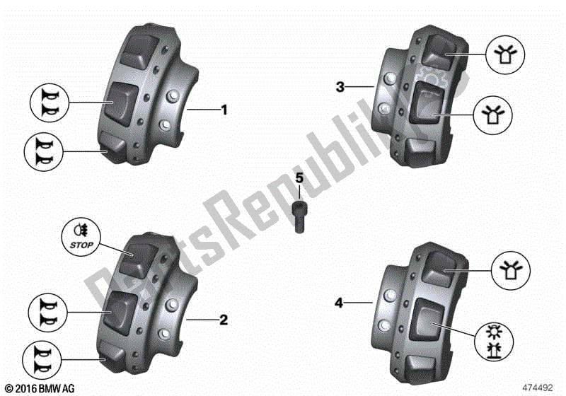 Todas las partes para Interruptor Auxiliar, Vehículo Especial de BMW F 700 GS K 70 2016 - 2018